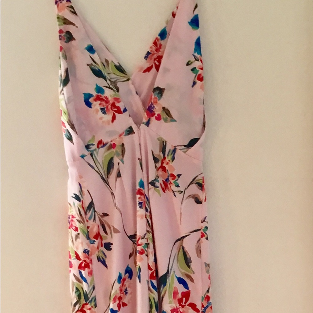 Lush Floral Maxi Dress Peach Size M